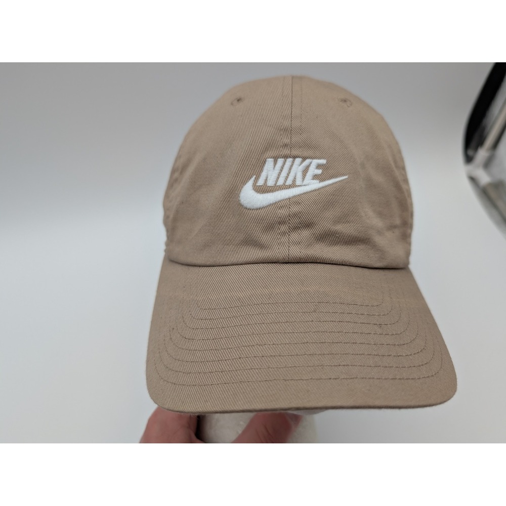 Nike Heritage86 Futura Logo Adjustable Hat Khaki Tan Cotton Twill Cap